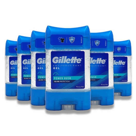 Gillette - Antiperspirant Gel, Power Rush - 70 ml (2.37oz) - 6 Pack | Gillette - member5%
