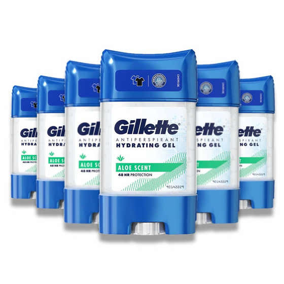 Gillette - Antiperspirant Hydrating Gel Aloe Scent 48H Protection  - 70ml - 6 Pack | Gillette - member5%