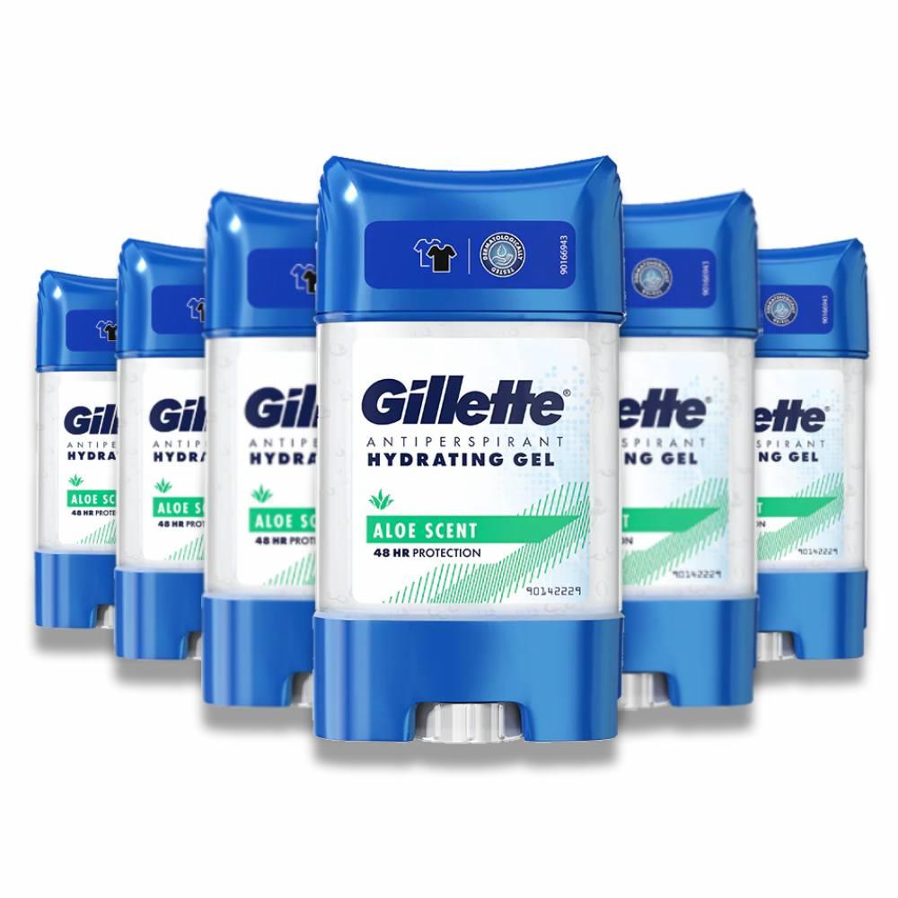 Gillette - Antiperspirant Hydrating Gel Aloe Scent 48H Protection  - 70ml - 6 Pack
