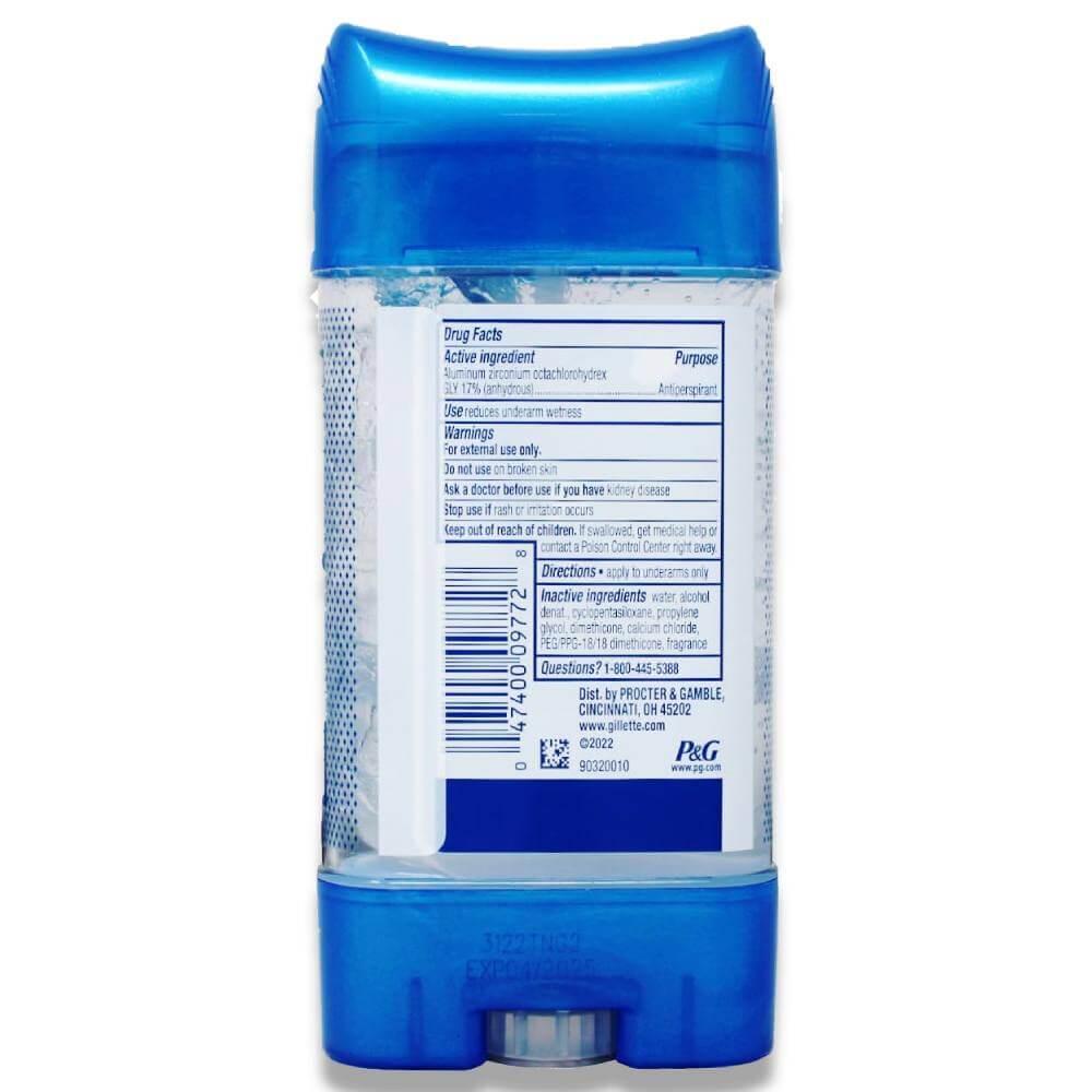 Gillette Anti-Perspirant & Deodorant Clear Gel Cool Wave 3.8 Oz - 120 Pack