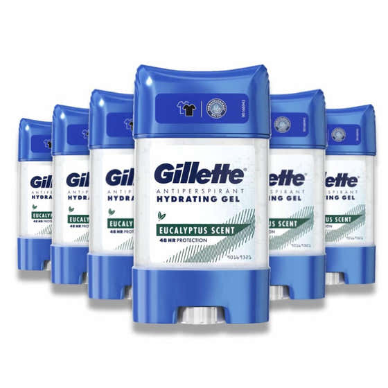 Gillette - Antiperspirant Gel, Eucalyptus Scent - 70 ml/ 2.36 fl oz - 6 Pack | Gillette - member5%