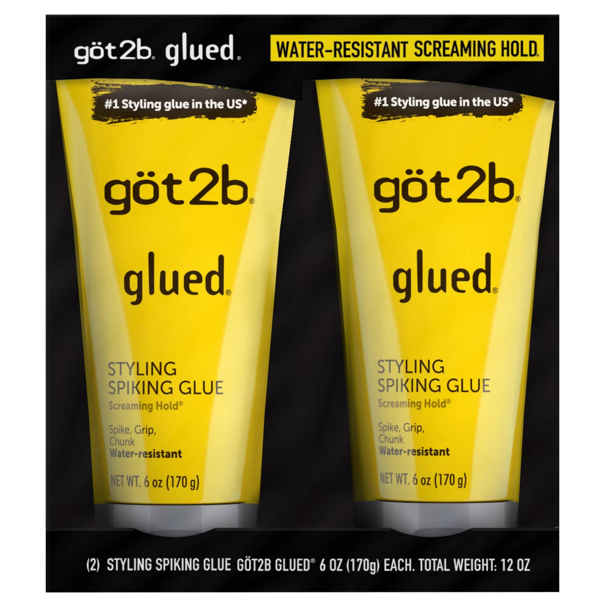 Got2b - Glued Styling Spiking Hair Gel - 6 Oz - 2 Pack