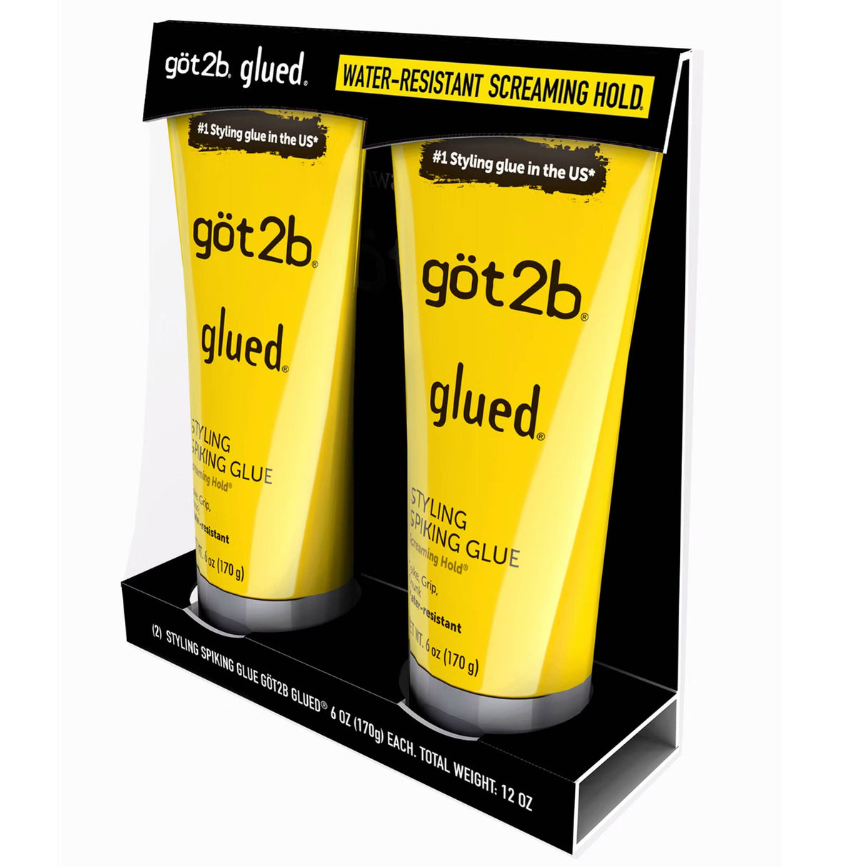 Got2b - Glued Styling Spiking Hair Gel - 6 Oz - 2 Pack