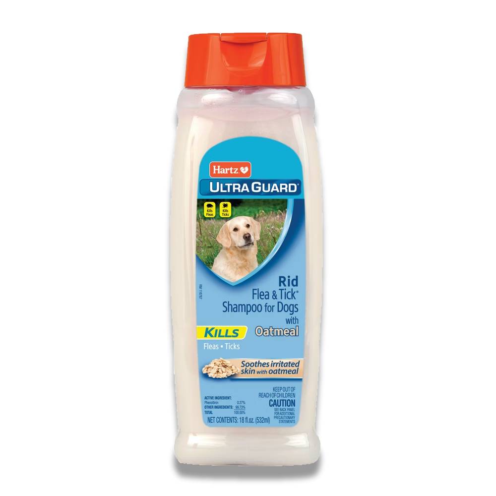 Hartz - UltraGuard Rid Flea and Tick Shampoo for Dogs W/ Oatmeal, Rich Vanilla - 18 Oz - 12 Pack