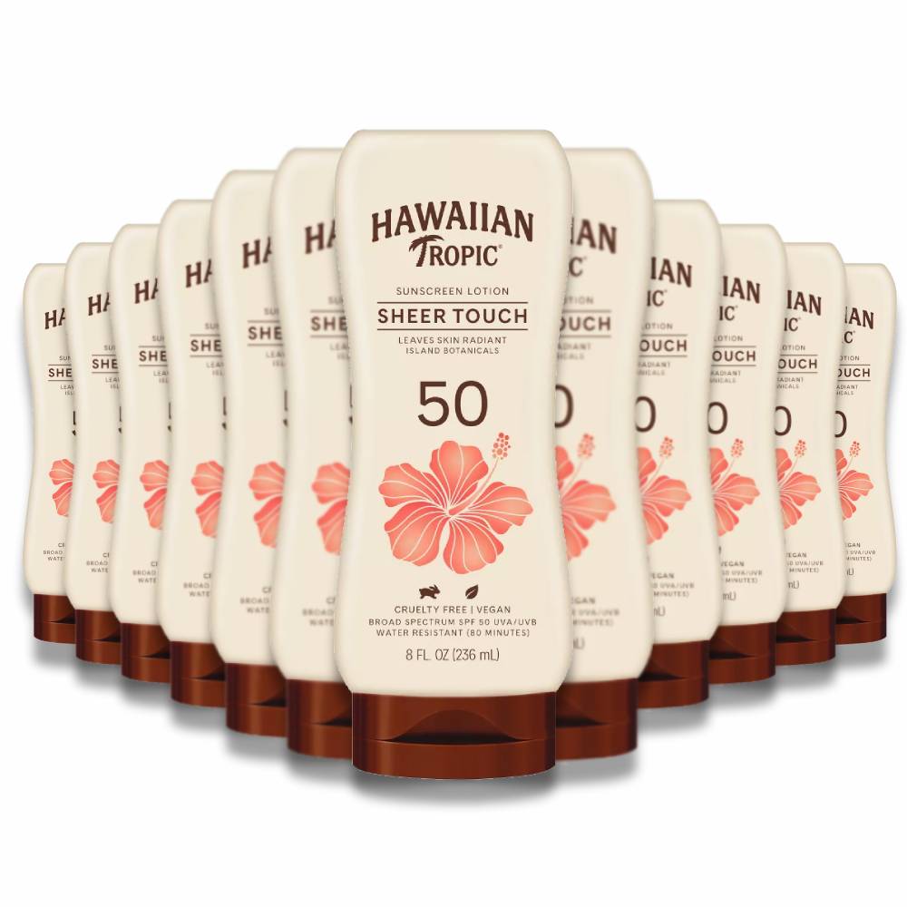 Hawaiian Tropic - Sheer Touch Ultra Radiance Lotion Sunscreen - SPF 50 - 8 Oz - 12 Pack
