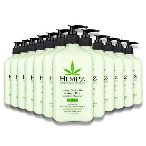 Hempz - Exotic Green Tea & Asian Pear Herbal Body Moisturizer - 17 Oz - 12 Pack | Hempz - Beauty Salons