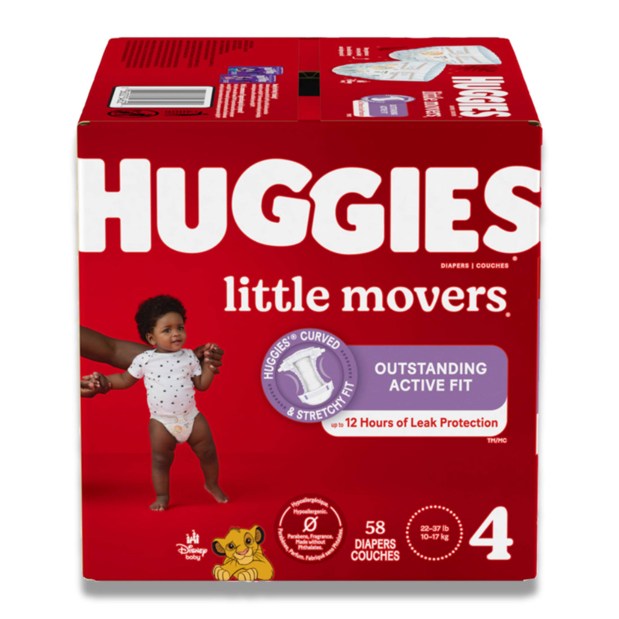 Huggies - Little Movers Baby Diapers, Size 4 - 58 Ct Each
