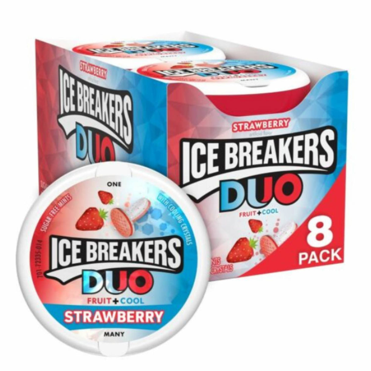 Ice Breakers Sugar Free DUO Mints Strawberry - 8 Pack