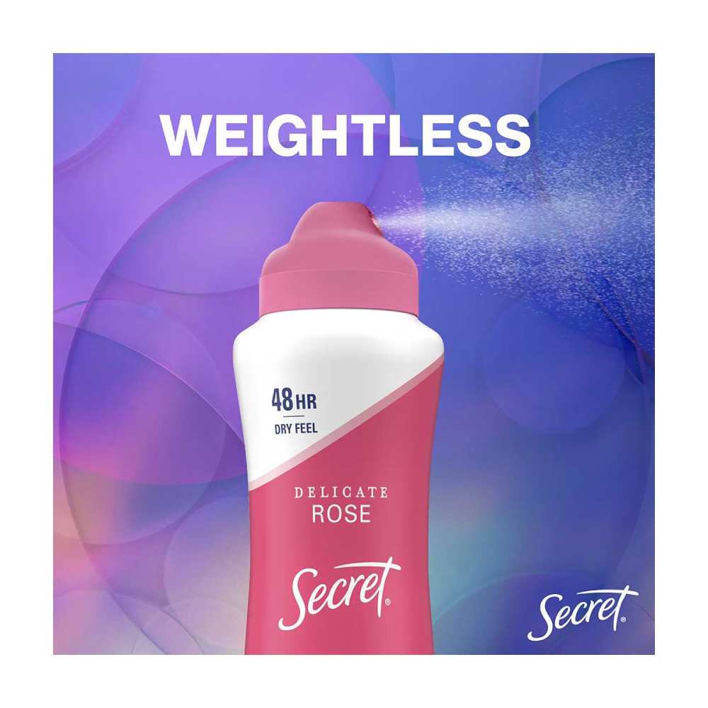 Secret - Dry Spray Antiperspirant Deodorant for Women, Wild Rose & Argan Oil Scent - 4.1 Oz - 12 Pack