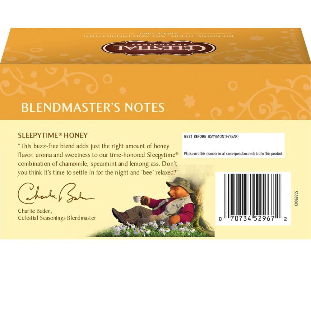 Celestial Seasonings - Herbal Tea, Sleepytime, Honey  - 20 Ct - 6 Pack