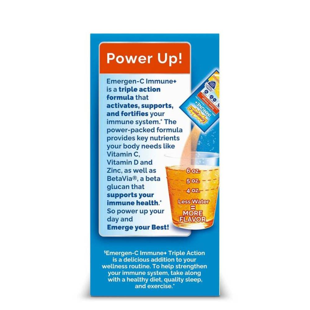 Emergen-C - Immune Plus 1000mg Vitamin C, Super Orange - 10 Ct - 36 Pack