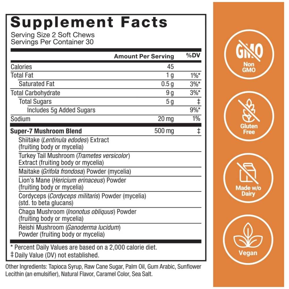 Force Factor - Modern Mushrooms, Cinnamon Roll - 60 Soft Chews - 12 Pack