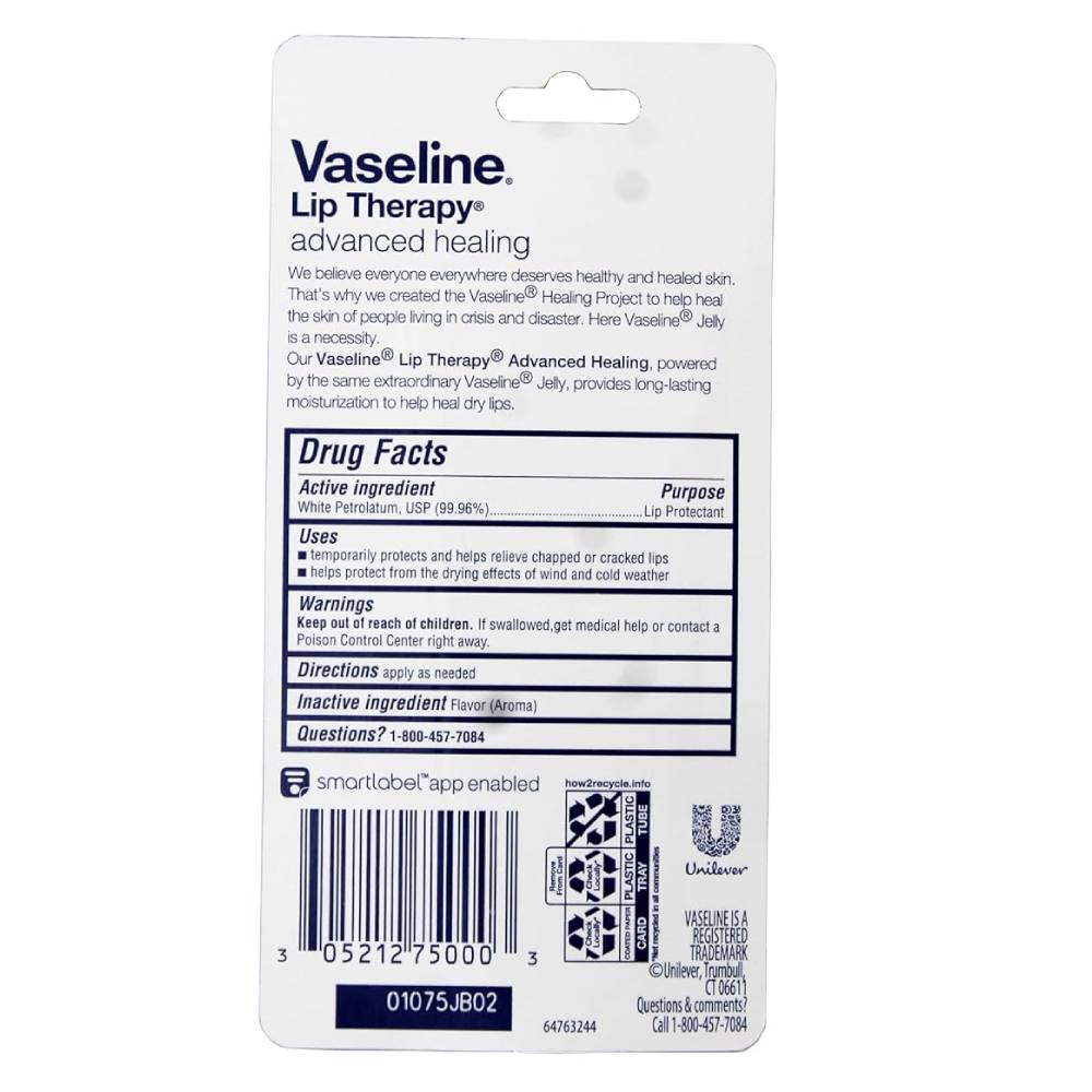 Vaseline -  Lip Therapy Advanced Formula - 0.35 Oz - 72 Pack