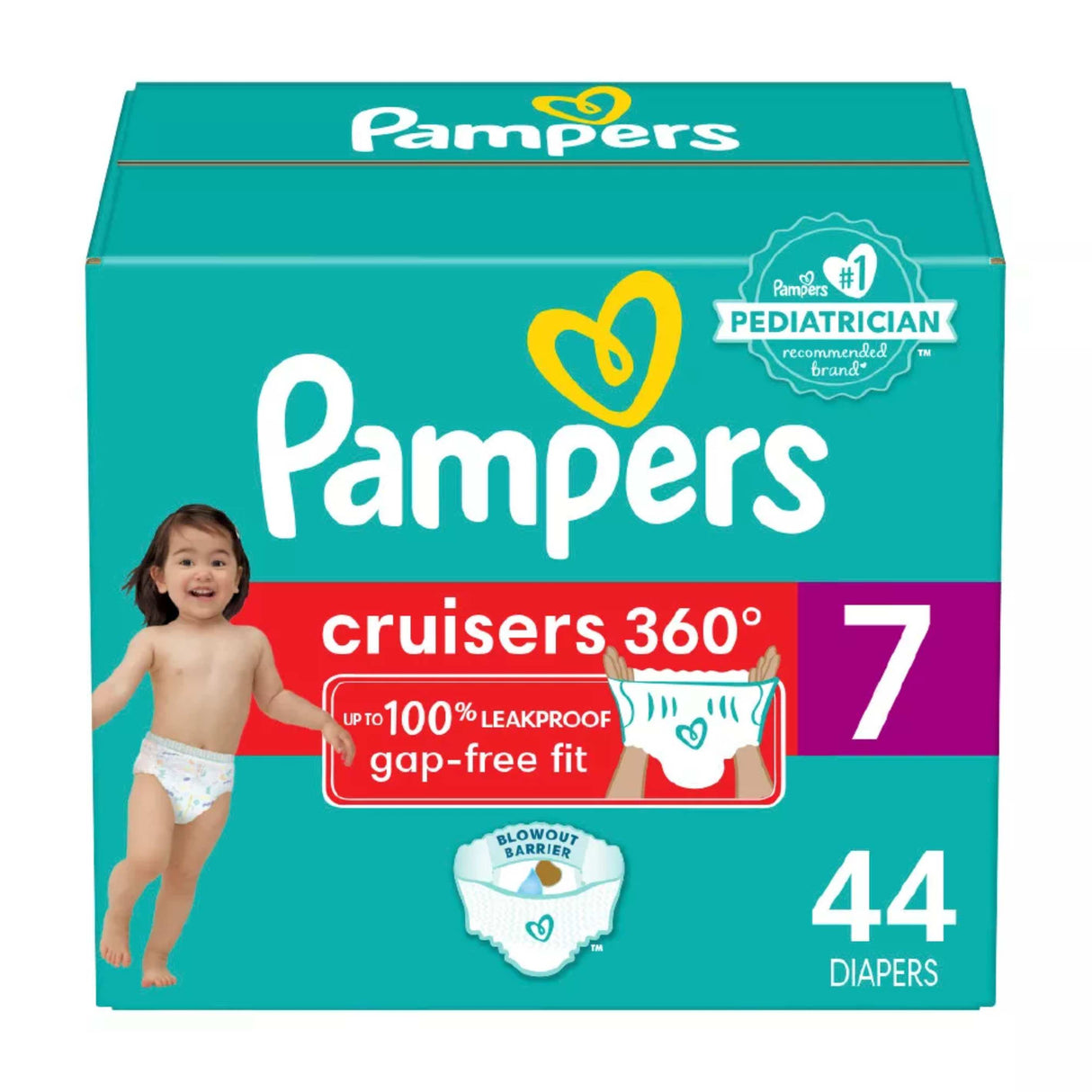 Pampers - Cruisers, Size 7 - 360 Diapers - 44 Count Each