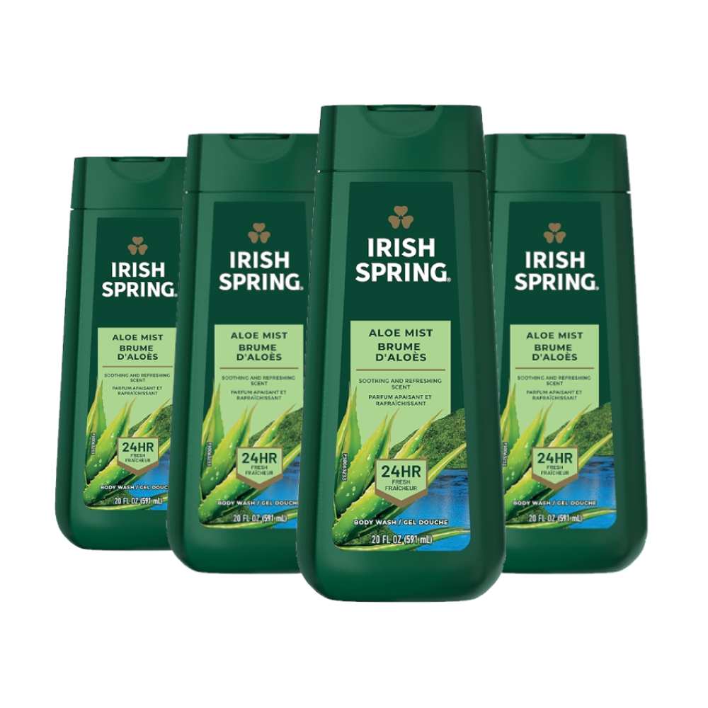 Irish Spring - Aloe Mist Body Wash for Men - 20 Oz  - 4 Pack