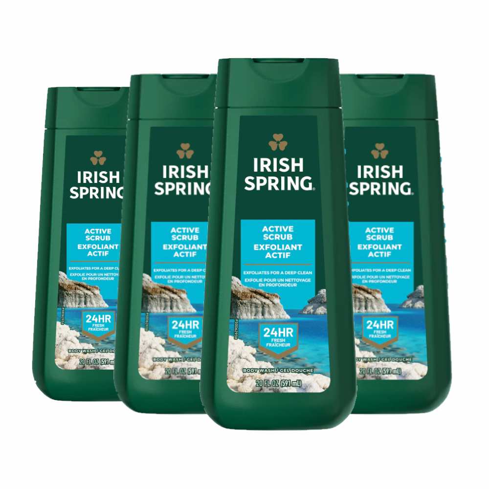 Irish Spring - Active Scrub, Body Wash - 20 Oz  - 4 Pack