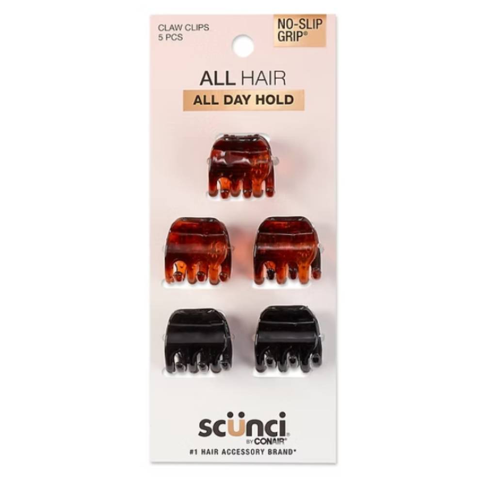 Scunci - No Slip Grip Jaw Clips, 5 Ct - 48 Pack