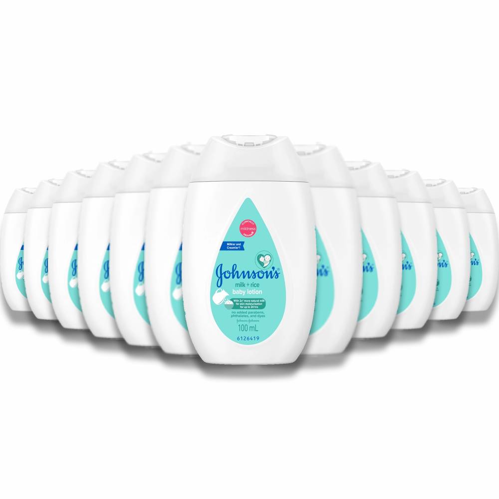 Johnson's - Baby Lotion, Milk + Rice, 100 ml - 48 Pack