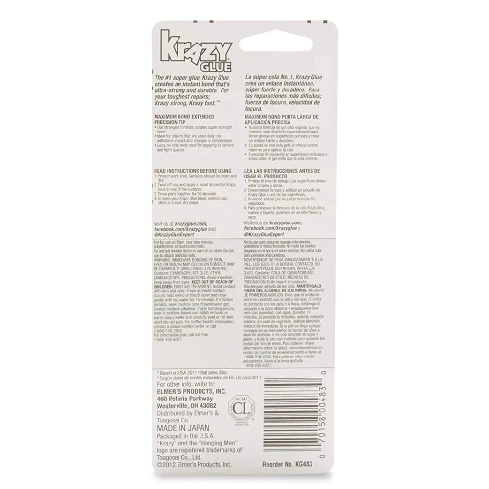 Krazy - Liquid Maximum Bond Super Glue with Precision Tip - 0.18 Oz - 48 Pack