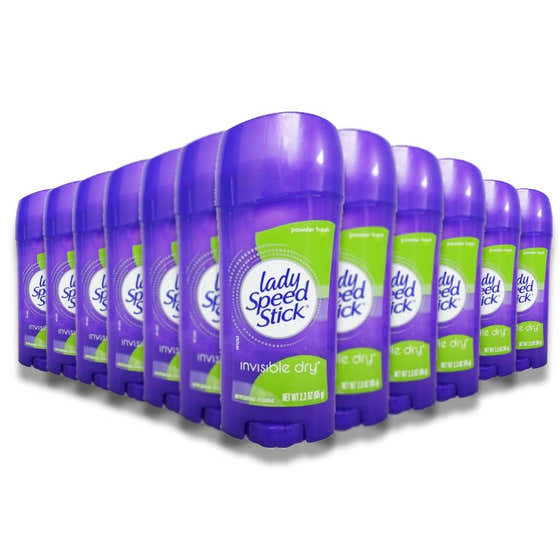 Lady Speed Stick Invisible Dry Antiperspirant & Deodorant, Powder Fresh - 2.3 oz - 12 Pack | Lady Speed - Lady Speed S...