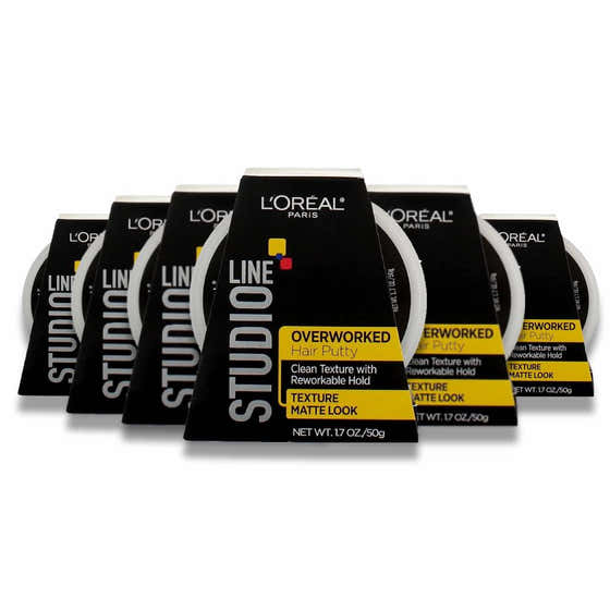 L'Oreal - Paris Studio Line Overworked Hair Putty - 1.7 Oz - 6 Pack | L'oreal - Beauty Salons