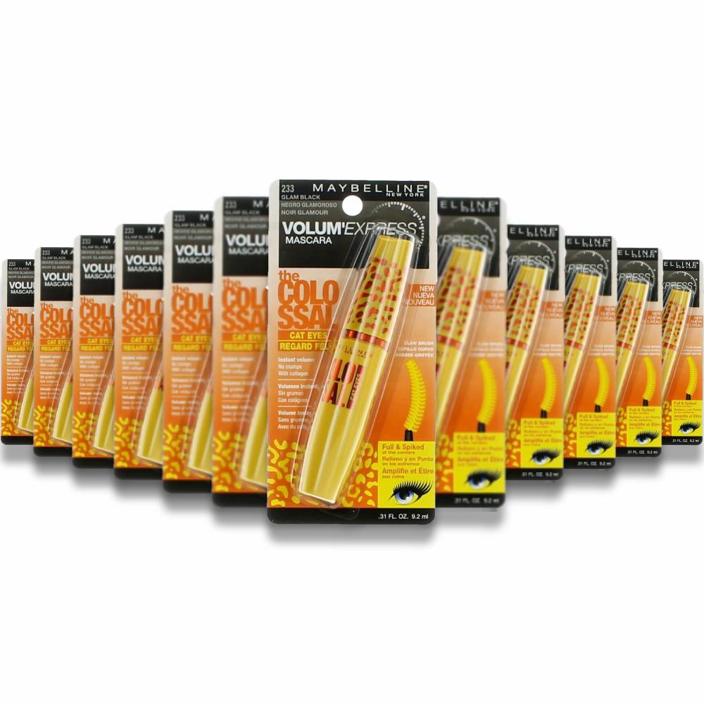 Maybelline - The Colossal Cat Eye, Mascara, 233 Noir Glam -  0.31 Oz - 12 Pack