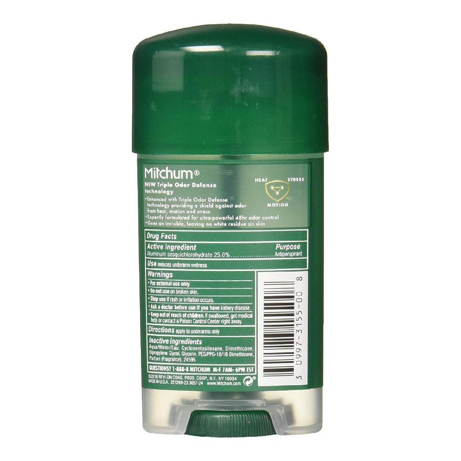 Mitchum Men Clear Gel Antiperspirant Deodorant, Unscented - 2.25 Oz - 24 Pack