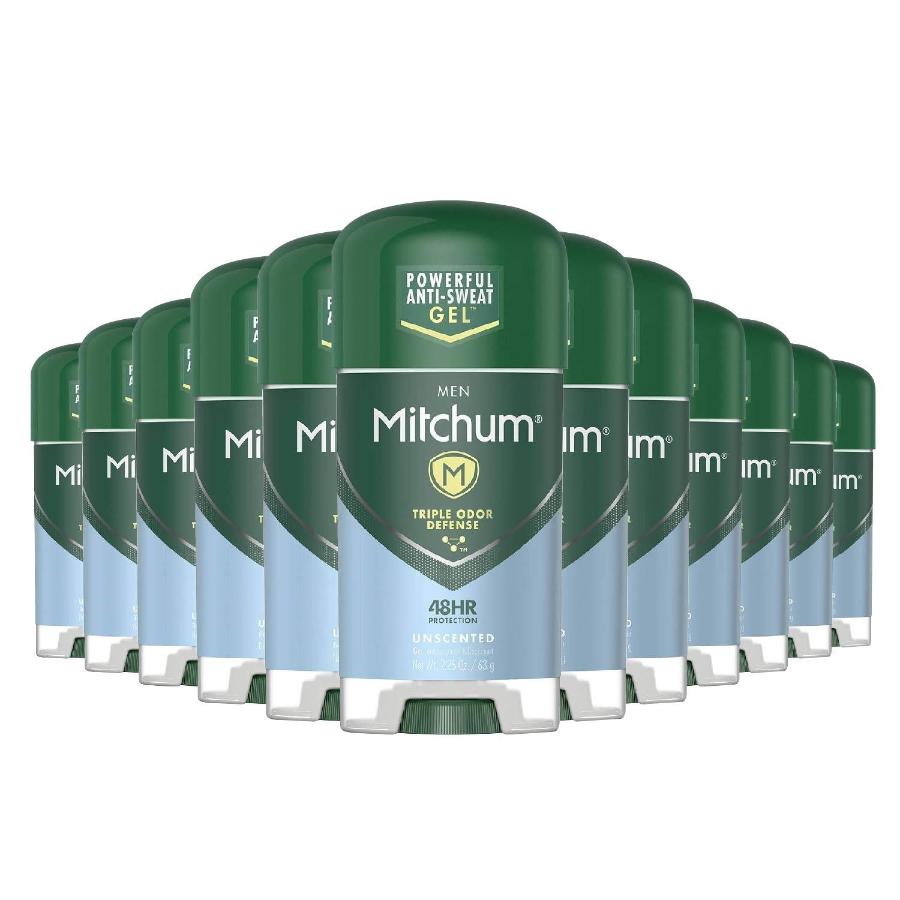 Mitchum Men Clear Gel Antiperspirant Deodorant, Unscented - 2.25 Oz - 240 Pack