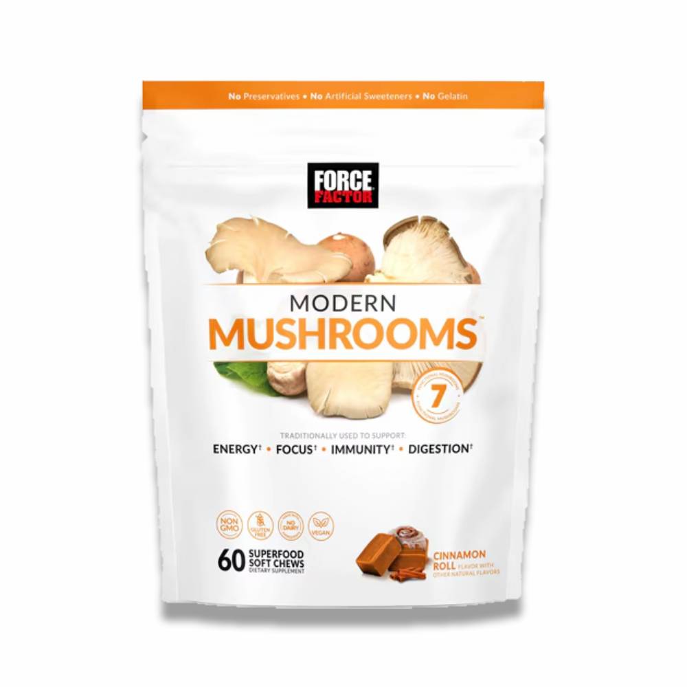 Force Factor - Modern Mushrooms, Cinnamon Roll - 60 Soft Chews - 12 Pack