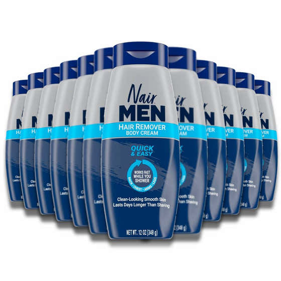 Nair - Men Body Cream Hair Remover, Body Hair Removal Cream - 12 Oz - 12 Pack | NAIR - nair
