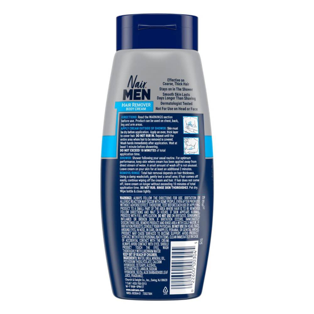 Nair - Men Body Cream Hair Remover, Body Hair Removal Cream - 12 Oz - 12 Pack