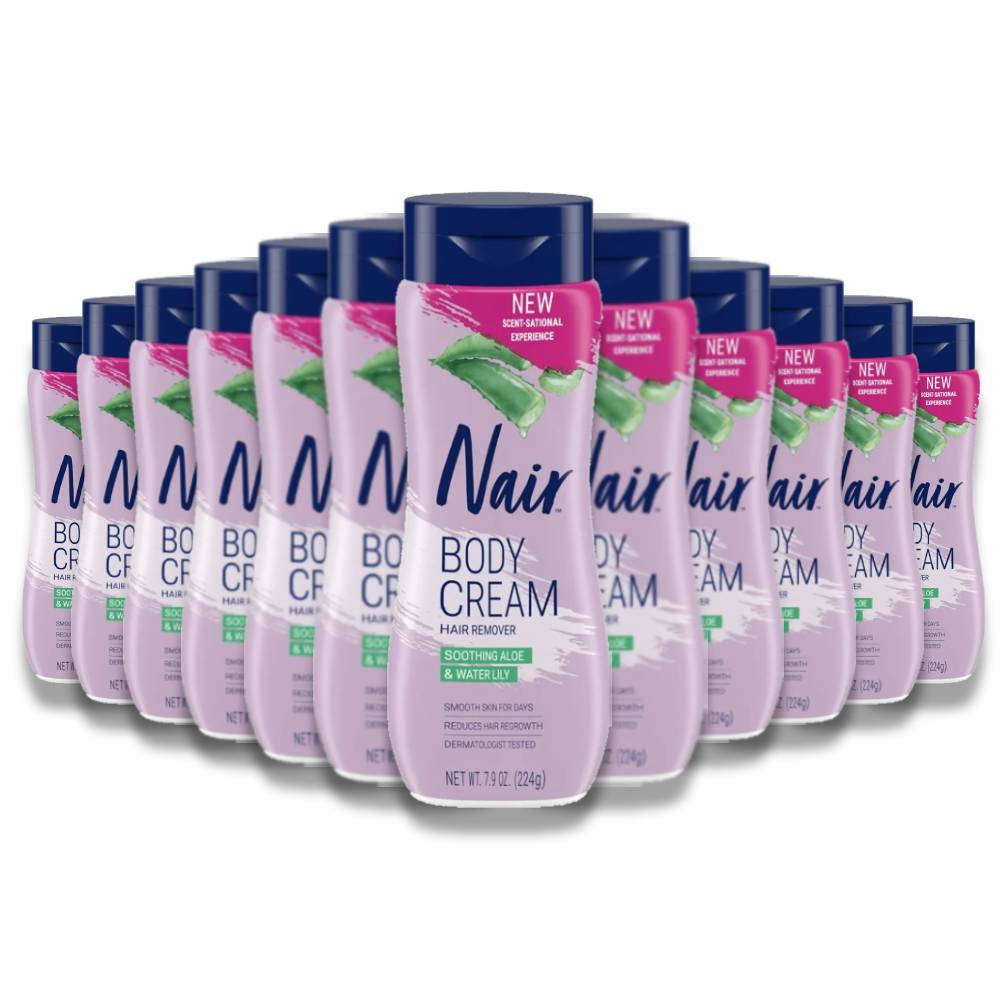 Nair - Hair Removal Cream, Soothing Aloe & Water Lily - 7.9 Oz - 12 Pack