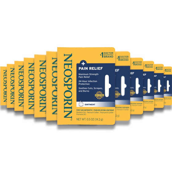 Neosporin - Pain Relief, First Aid Topical Antibiotic & Analgesic Ointment - 0.5 Oz - 72 Pack | Neosporin - member5%