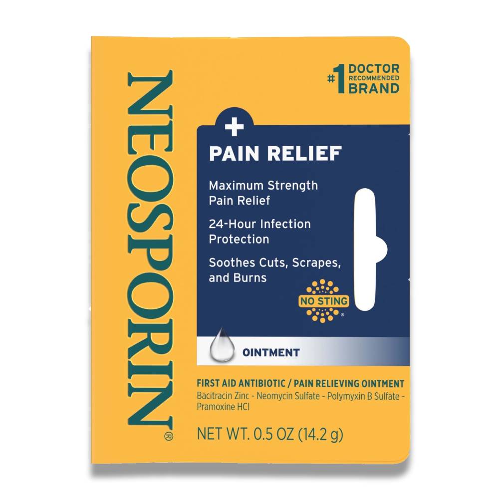 Neosporin - Pain Relief, First Aid Topical Antibiotic & Analgesic Ointment - 0.5 Oz - 72 Pack