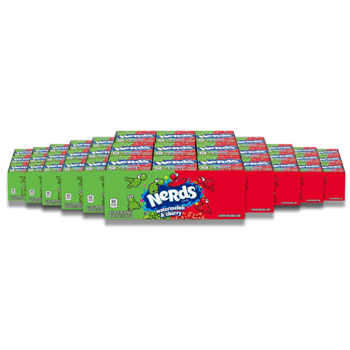 Nerds - Watermelon and Wild Cherry Candy - 1.65 Oz - 36 ct - 10 Pack