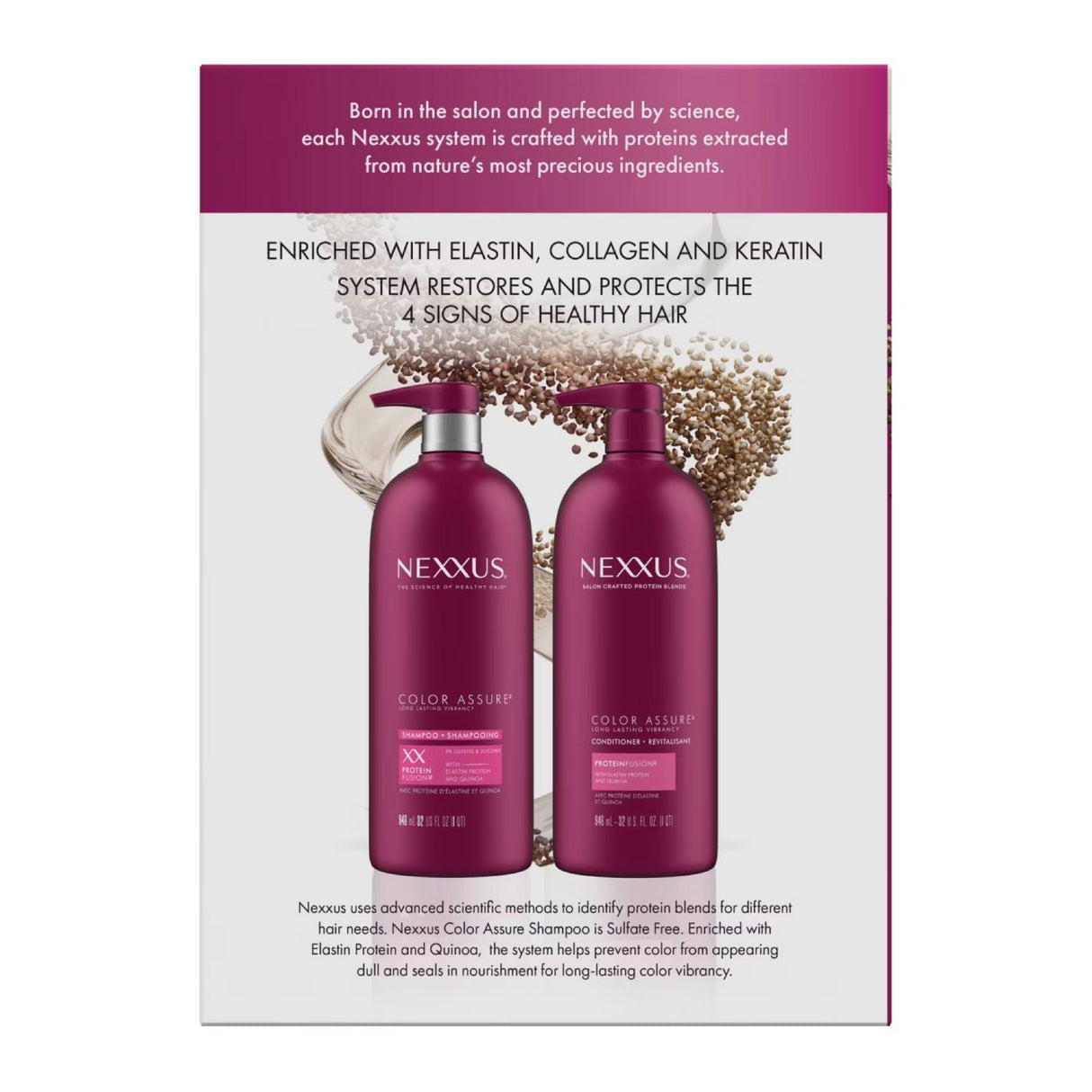 Nexxus - Color Assure Shampoo and Conditioner Enhances Color Vibrancy for Up to 40 Washes - 32 Oz - 2 Ct