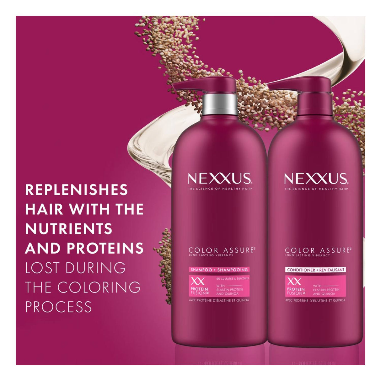 Nexxus - Color Assure Shampoo and Conditioner Enhances Color Vibrancy for Up to 40 Washes - 32 Oz - 2 Ct