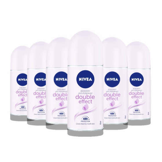 Nivea - Deodorant Roll On, Double Effect  - 50 ml - 6 Pack | Nivea - Nivea