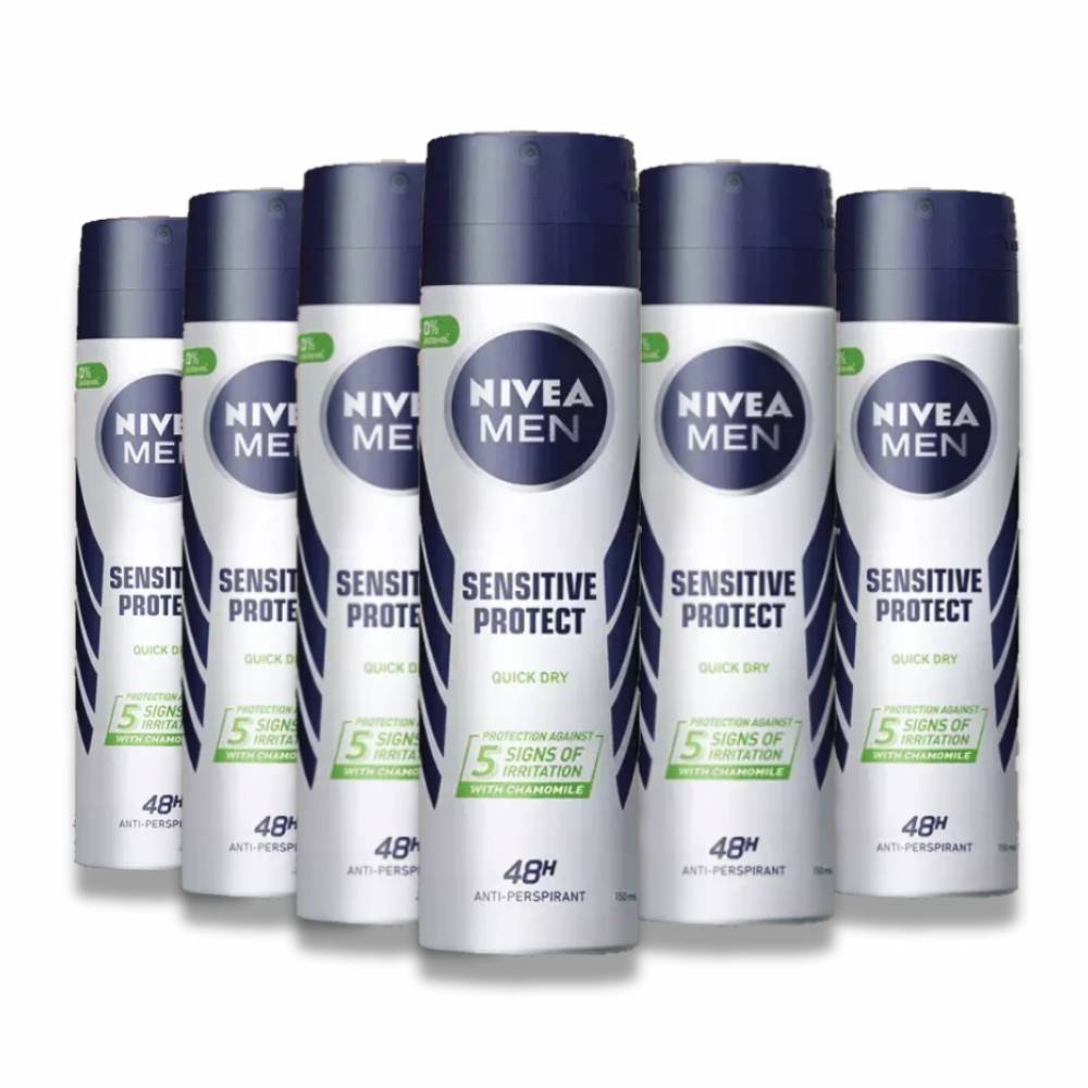 Nivea Men - Sensitive Protect Quick Dry Anti-Perspirant - 150 ml - 6 Pack