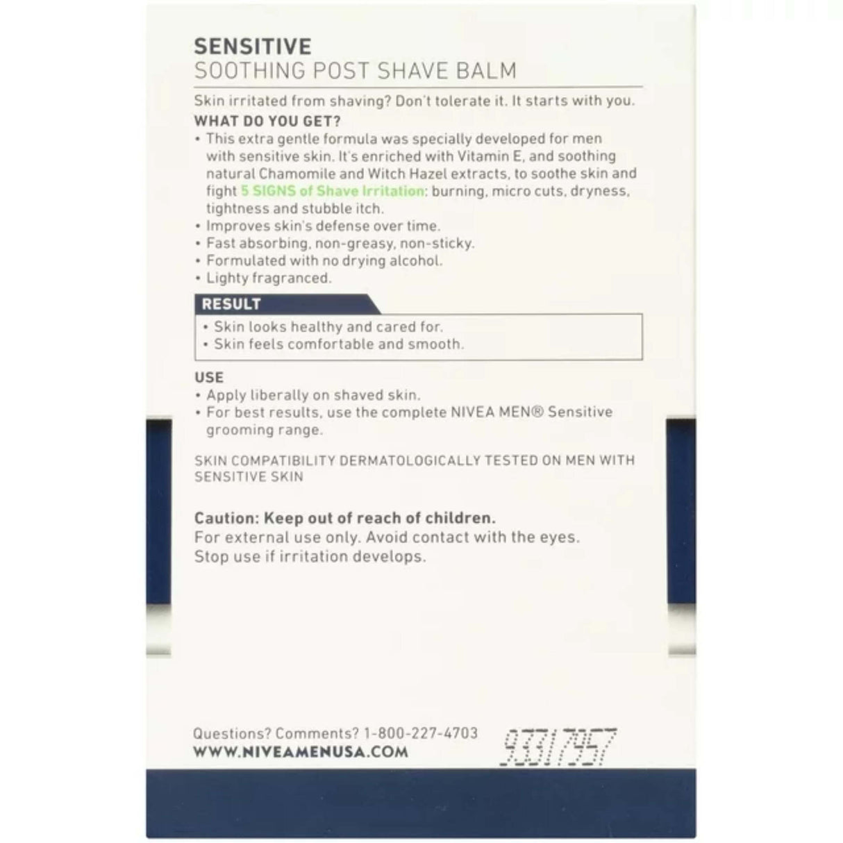 Nivea - For Men Sensitive Post Shave Balm - 3.3 oz - 12 Pack