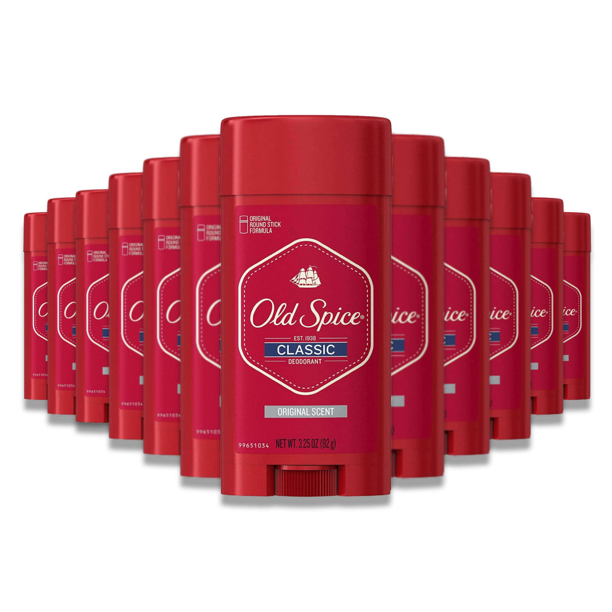 Old Spice Classic Deodorant Stick - Original Scent, 3.25 oz, 12 Pack