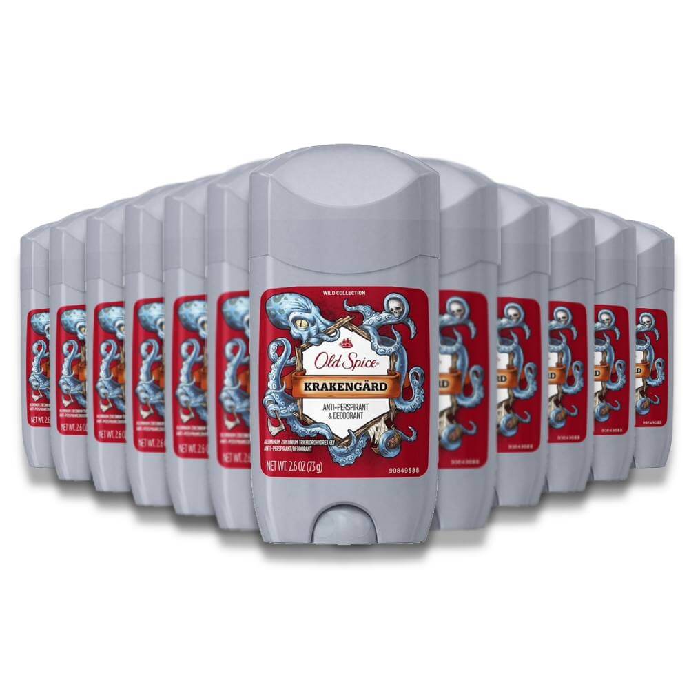 Old Spice Antiperspirant & Deodorant, Wild Collection, Krakengard - 2.6 Oz - 12 Pack Contarmarket