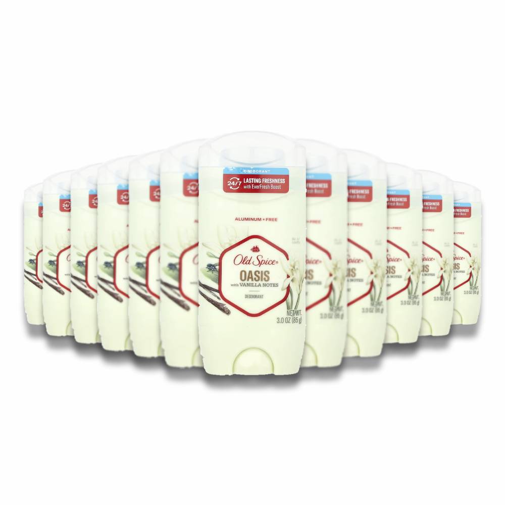 Old Spice - Deodorant for Men Oasis with Vanilla Notes Scent - 3 Oz - 12 Pack