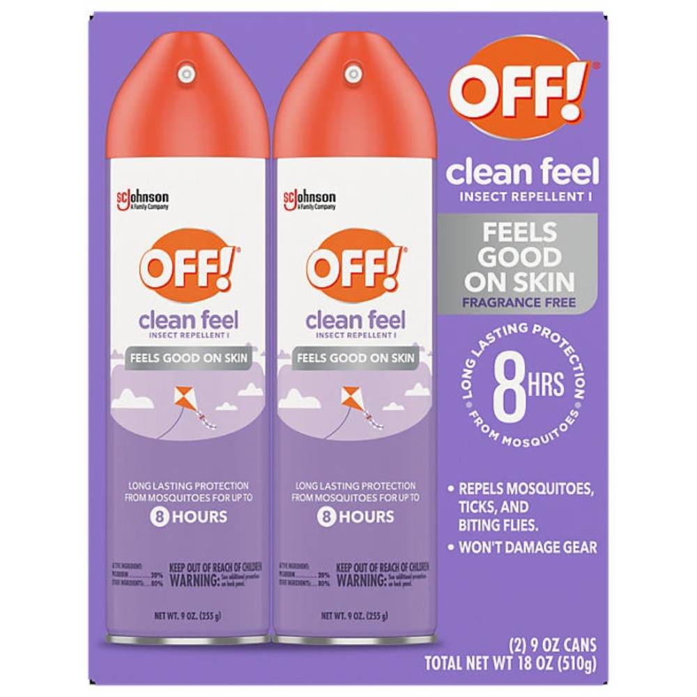 OFF! Clean Feel Insect Repellent - 9 Oz Aerosol - 2 Pack