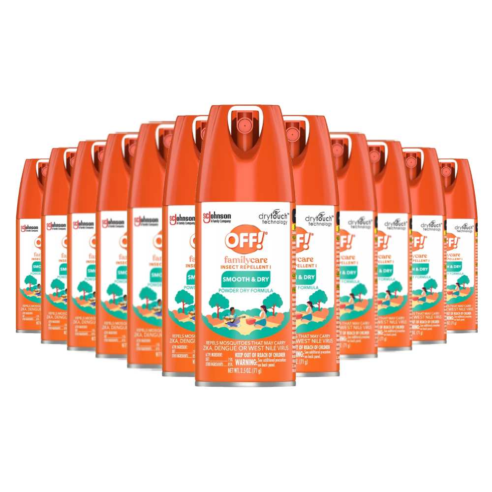 OFF! -FamilyCare Insect Repellent, Smooth & Dry, Travel Size - 2.5 Oz - 12 Pack