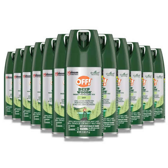 OFF! - Deep Woods Insect Repellent Aerosol, Dry Bug Spray - 2.5 Oz - 12 Pack | OFF! - member5%