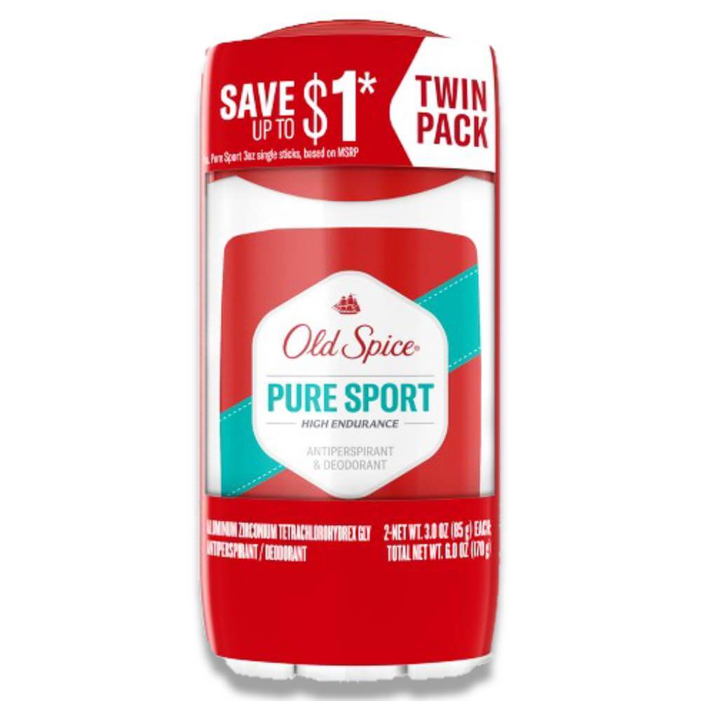 Old Spice Pure Sport Deodorant - 6 Twin Packs Contarmarket