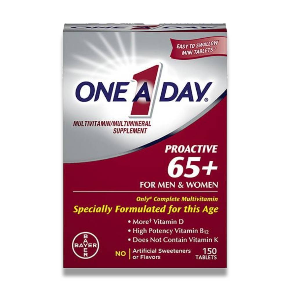 One A Day – Proactive 65+ Multivitamin Tablets for Men & Women, 150 Count – 3 Pack