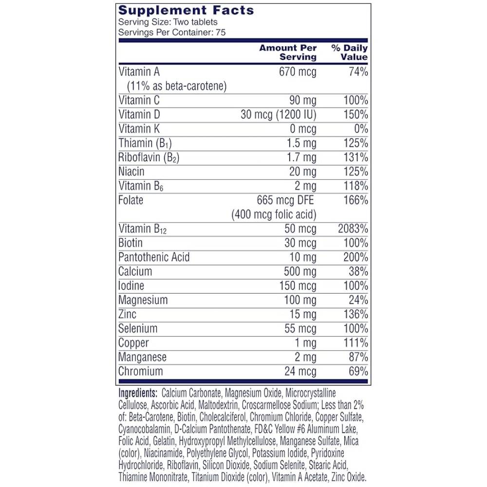 One A Day – Proactive 65+ Multivitamin Tablets for Men & Women, 150 Count – 3 Pack