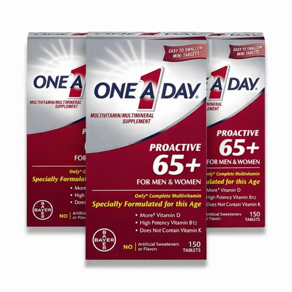 One A Day – Proactive 65+ Multivitamin Tablets for Men & Women, 150 Count – 3 Pack